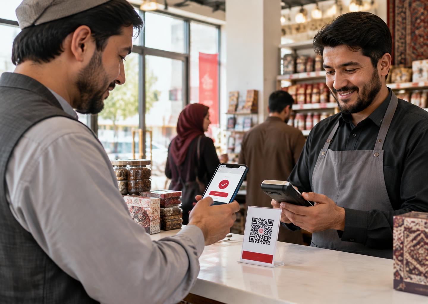 Merchant accepting a QR wallet payment